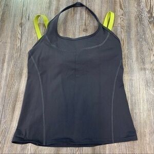 Gap Fit Gray Citron Yellow Athletic Tank Size Small